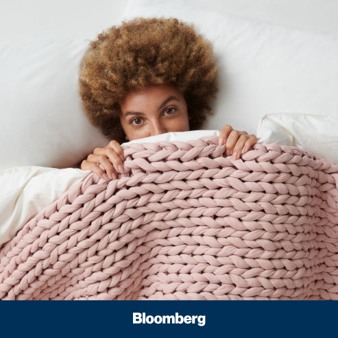 Bearaby weighted blanket on Bloomberg