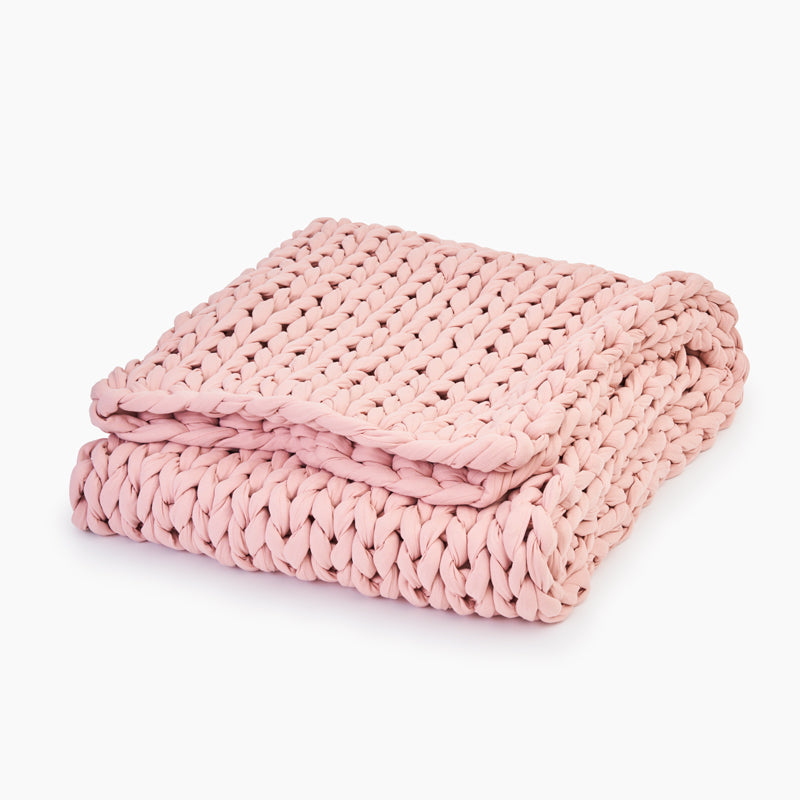 chunky knit weighted blanket - evening rose